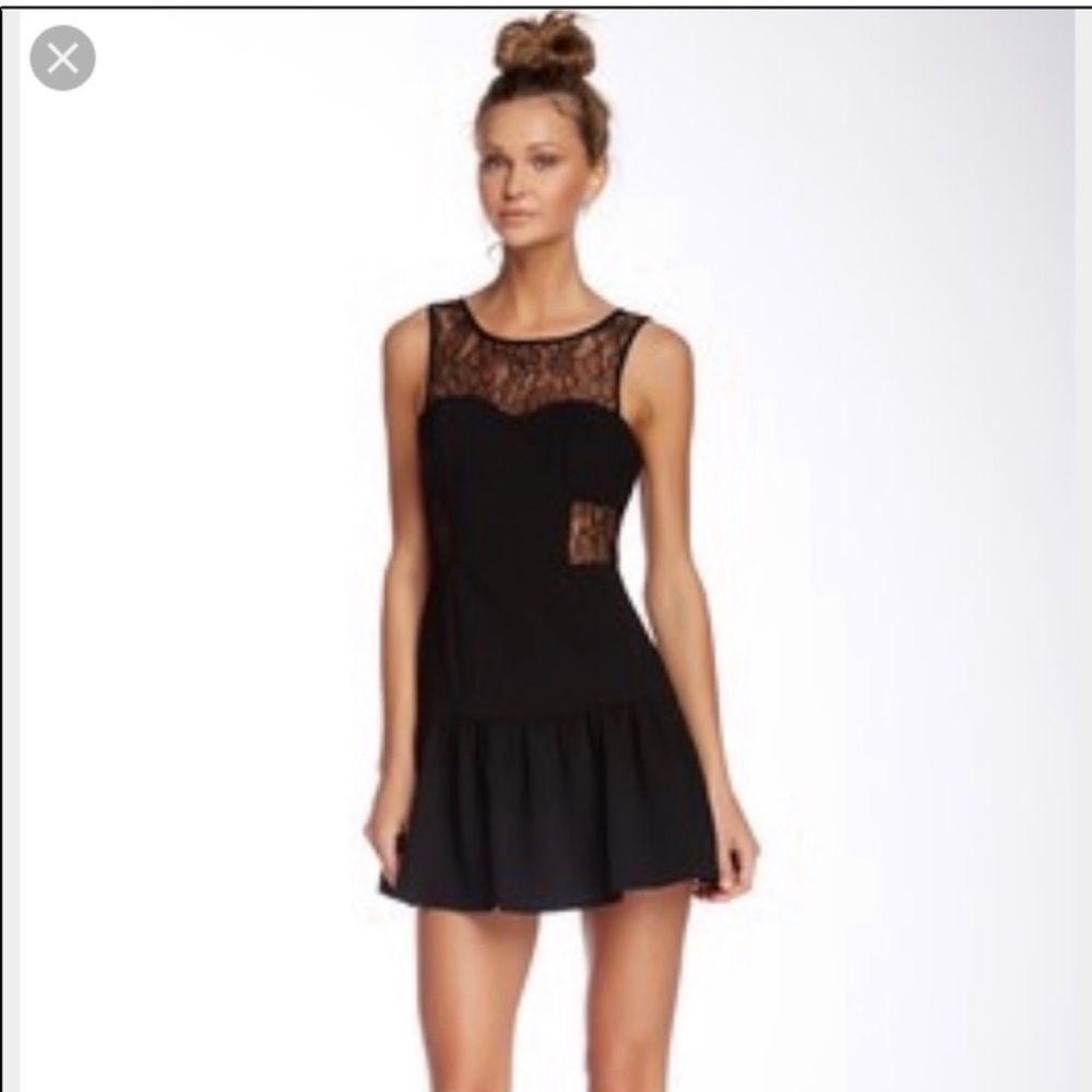 BCBGeneration black lace cut out mini dress